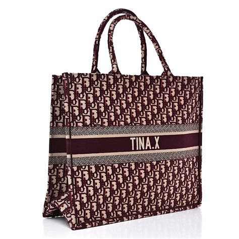 burgundy christian dior bag|christian dior oblique book tote.